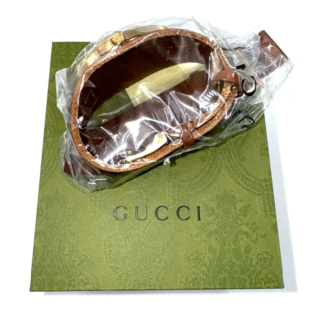GUCCI Stainless Steel Calfskin 38mm Le Marché Des Merveilles Tiger Quartz Watch - Picture 3 of 4